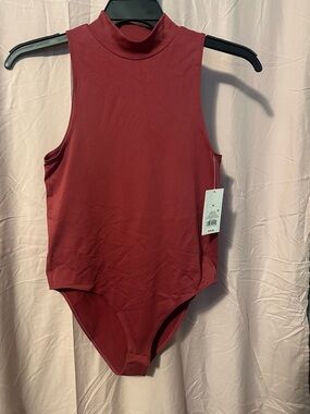 Target New Day Sleeveless Mock Neck Bodysuit in Burgundy